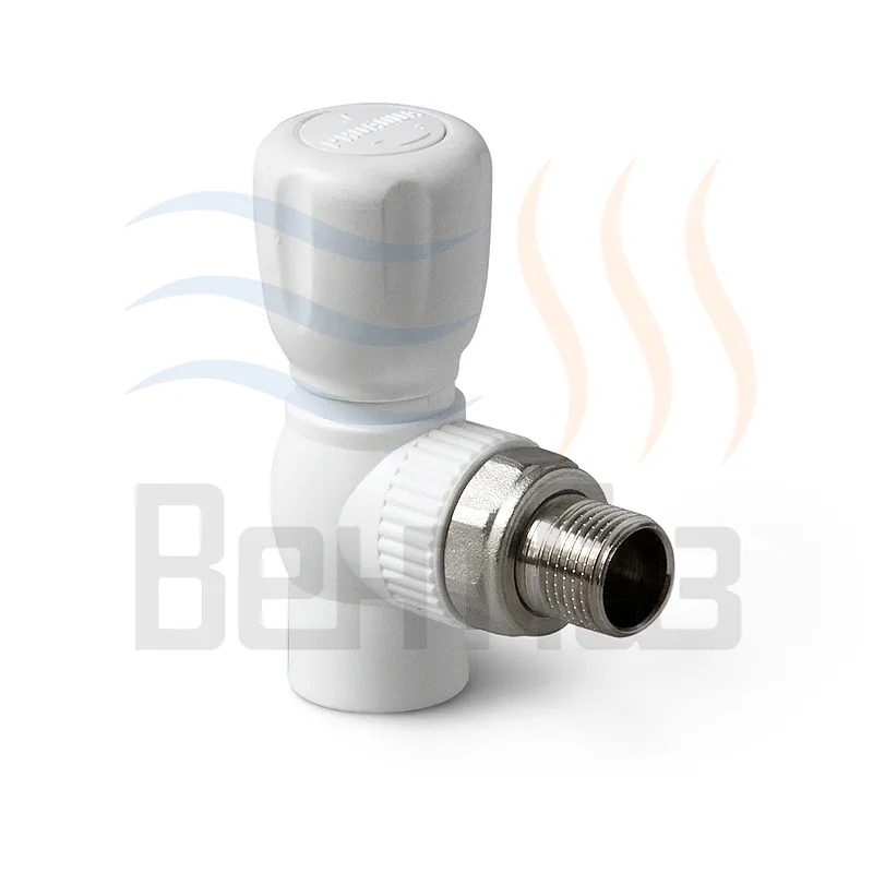 Кран шаровой для радиатора (угловой) PRO AQUA полипропилен нар.р. 20mm x 1/2"