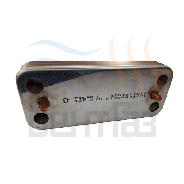 Теплообменник пластинчатый (вторичный)  12 пластин для котлов Ariston Clas/Genus/BS   17B1901244