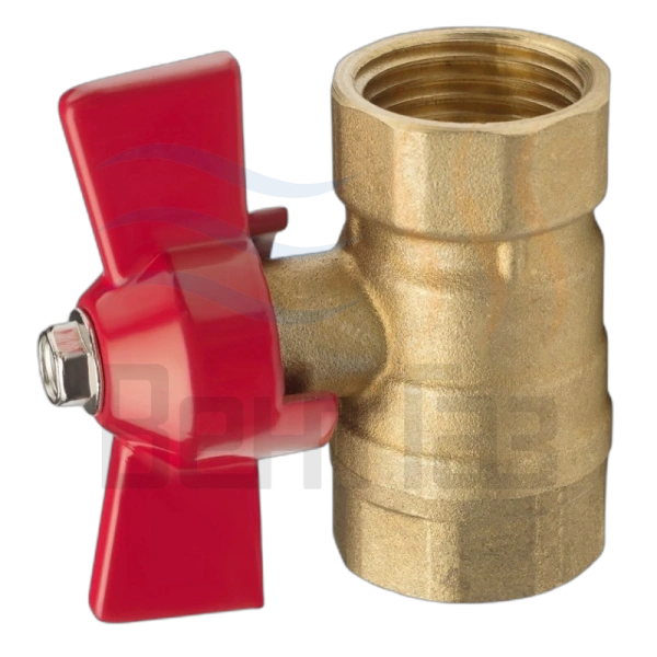 Кран шаровой ГАЛЛОП  латунь 15mm x 1/2" гайка-гайка бабочка